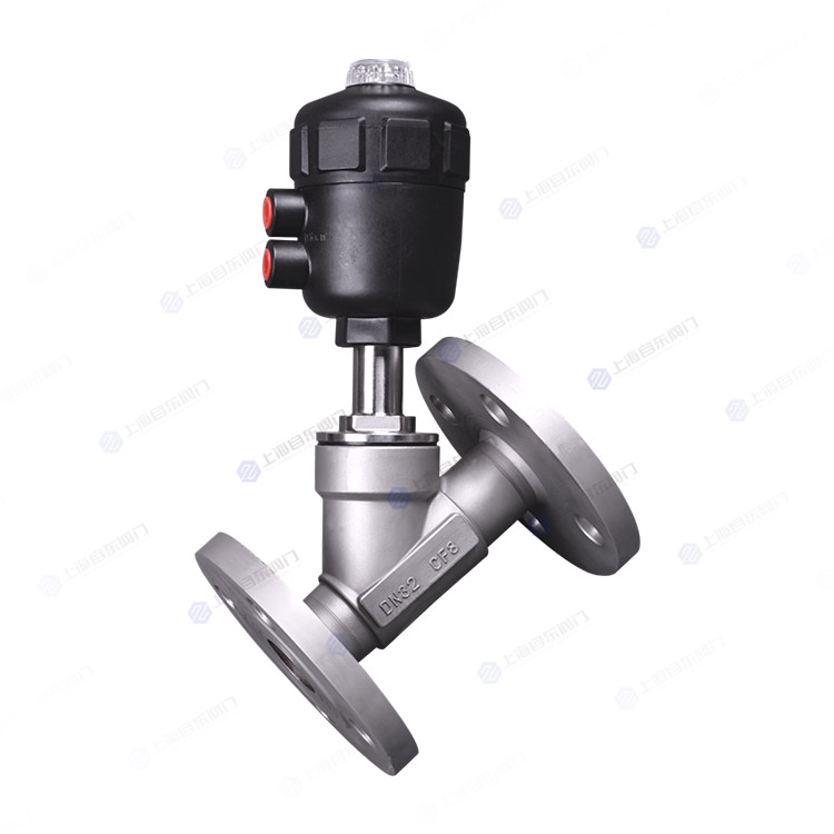 气动法兰角座阀