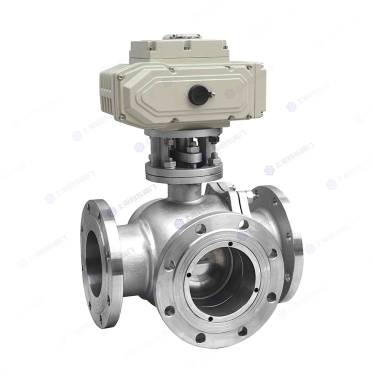 电动三通法兰球阀