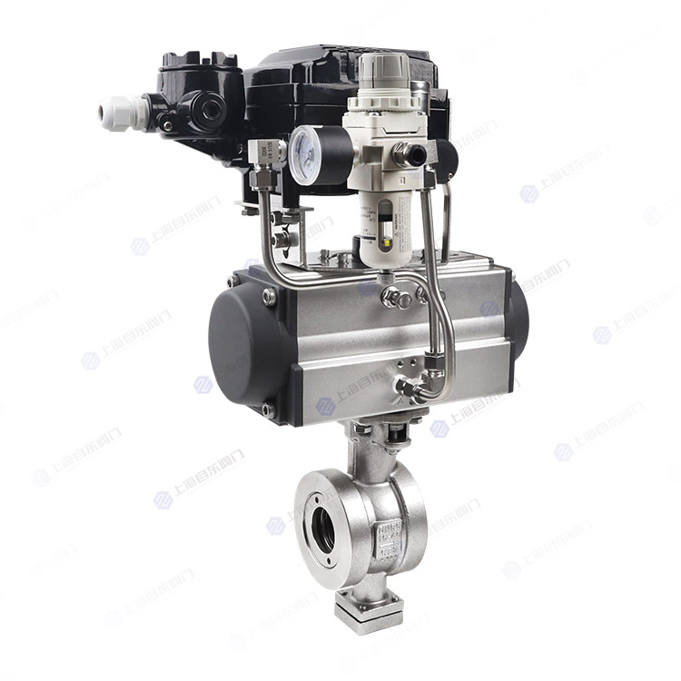 气动对夹V型球阀